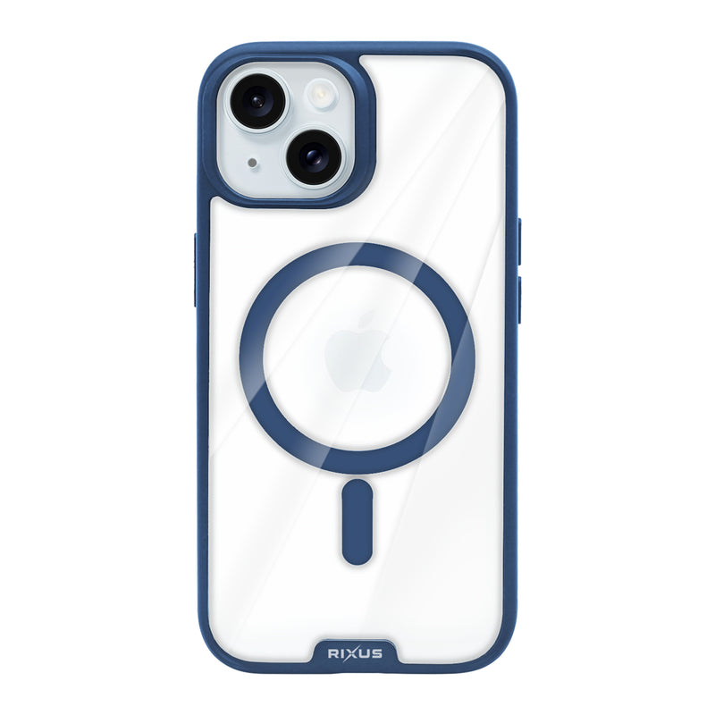 Rixus Crystal Amber blå cover til iPhone 15