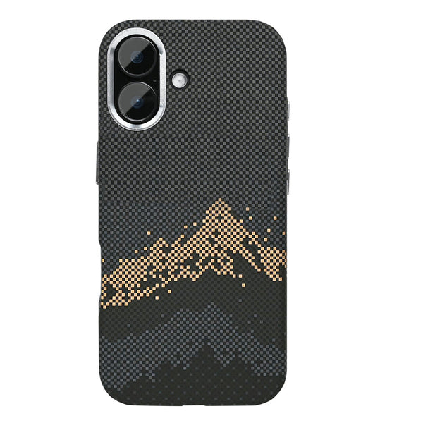 Rixus Alpine Ultra-Slim MagSafe Cover til iPhone 16 - Sort bjergmotiv