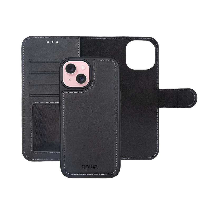 Rixus Duo 2-i-1 Magnet Wallet til iPhone 16 - Sort