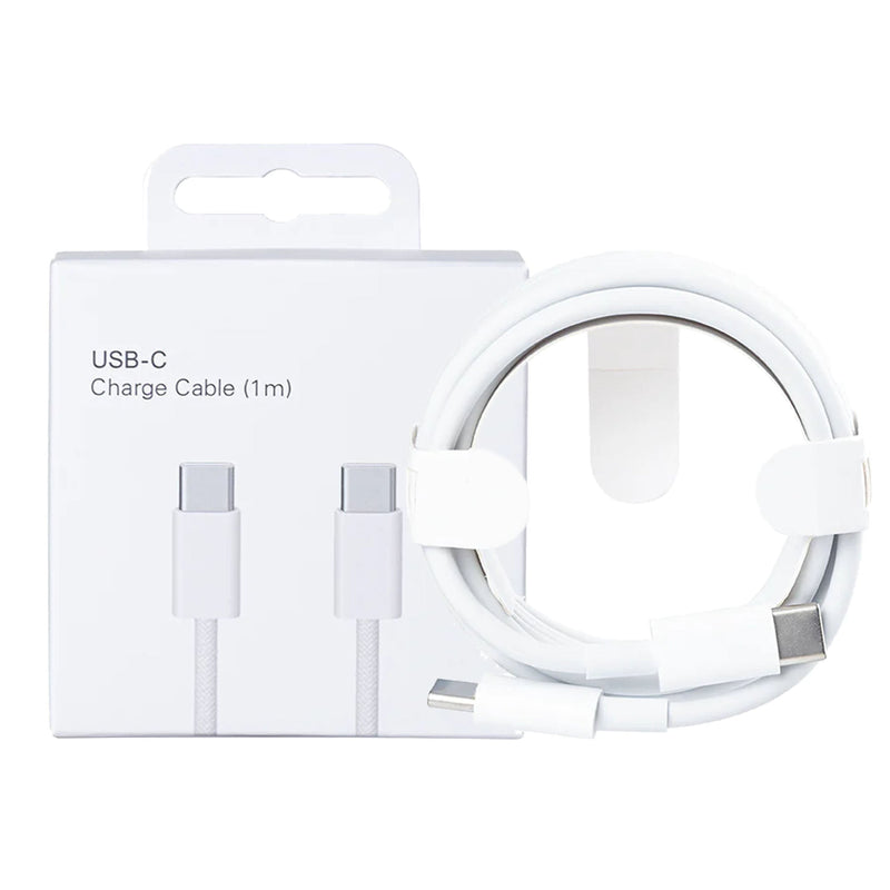 Hvidt USB-C til USB-C-kabel på 1 meter