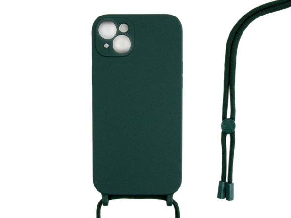 Rixus TPU cover med snor til iPhone 14 Plus - mørkegrøn