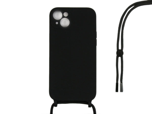 Rixus TPU cover med snor til iPhone 13 – Sort