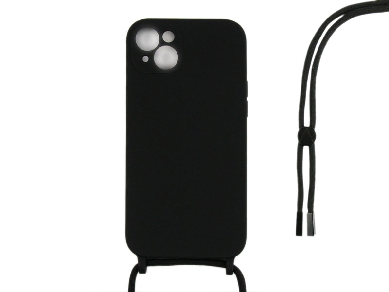 Rixus TPU cover med snor til iPhone 13 – Sort