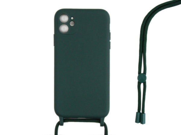 Rixus TPU cover med snor til iPhone 12 mini – Mørkegrøn