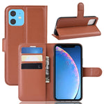 LITCHI flip cover brun - iPhone 11