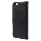 Læderlook flipcover sort - iPhone 6/6S PLUS